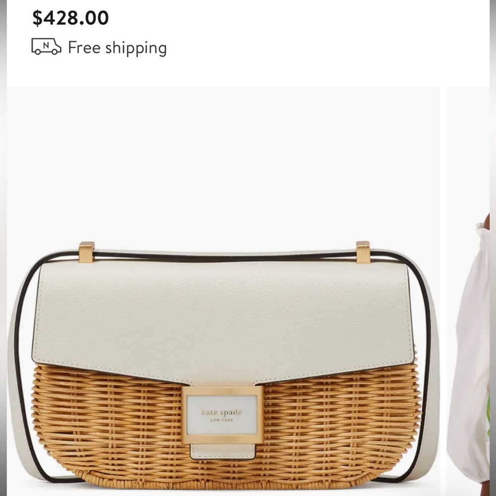 Adorable Kate Spade Shoulder bag. Wicker purse.  New! Only worn once.